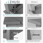 ZHUSI Patio Table and Chairs Set, Outdoor Table and Chairs,HDPE Outdoor Dining Set with Umbrella Hole for Backyard, Poolside, Porch 6 Armchairs