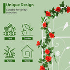 Metal Garden Trellis for Climbing Plants, 2 Pack 86.5" x 19.7" White Plant Trellis Outdoor, Clematis Rrellis Outdoor, Arched Decoration Suitable for lawns, Gard, White