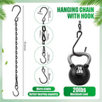 Outus 4 Pack 23.6 Inch Black Hanging Chain for Bird Feeders, Planters, Lanterns, Wind Chimes, Decorative Ornaments and Birdbaths Basket Extender Chain Outdoor Indoor