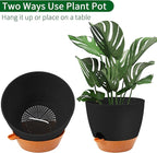 GARDIFE Large Hanging Planter, 12 inch Hanging planters for Indoor. Outdoor Plants, Self Watering Plant Pot, Plant Hanger, Black