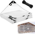 10x13ft anti-tear clear tarp waterproof, 5 mil, windproof, main product view