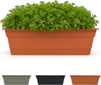 Bloem Dura Cotta Window Box Planter: 30" - Terra Cotta - Large Box with Tray, Weatherproof Resin Box, Removable Tray for Indoor & Outdoor Use, Gardening, 4 Gallon Capacity