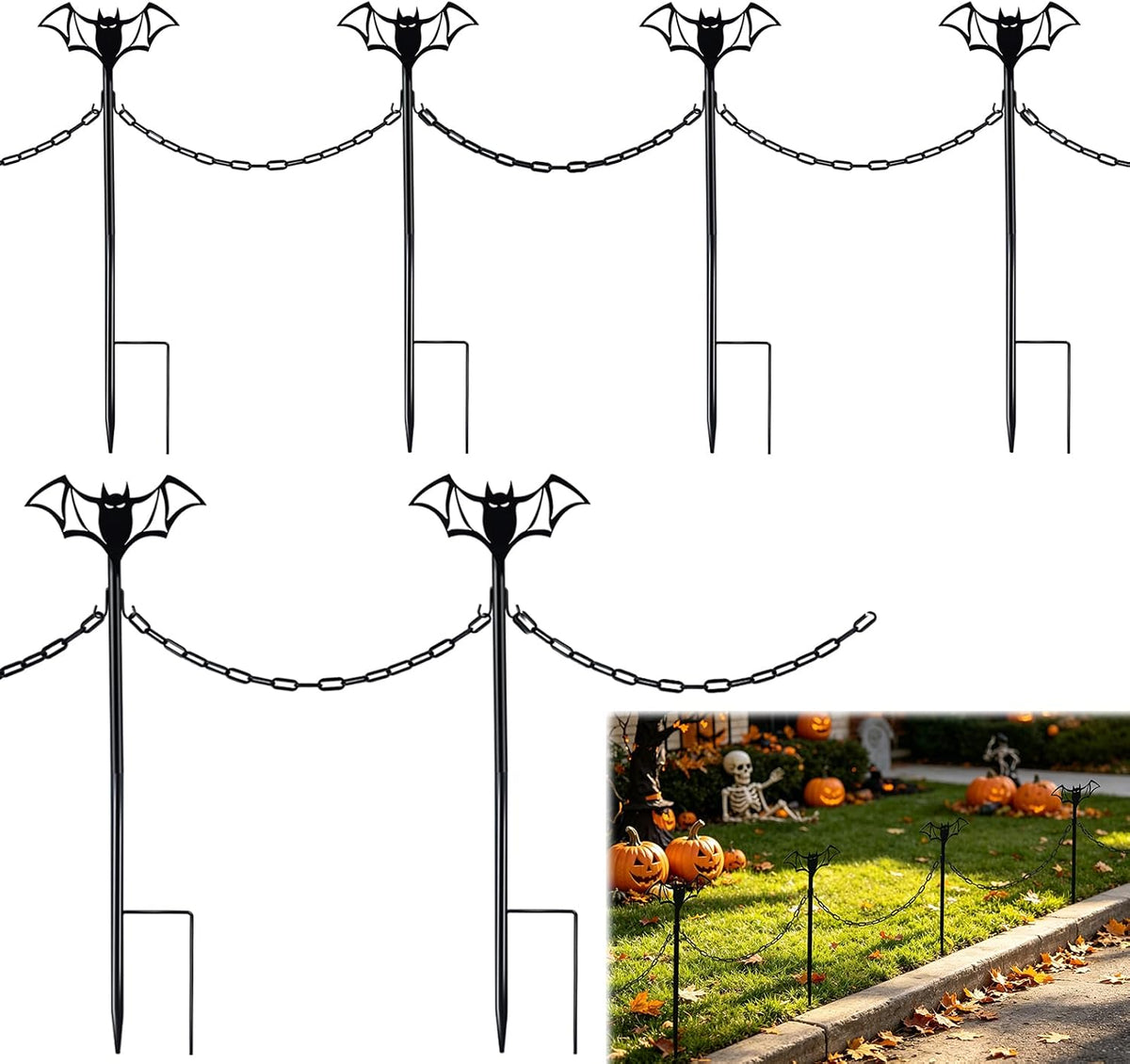 metal halloween fence for outdoor garden, 23.6" halloween, main product view