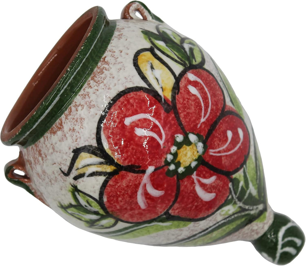 Spanish Hand-Painted Wall Orza Flower Pot, Green Design