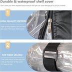 Waterproof Shelf Cover,Outdoor 600D Heavy Duty Dustproof Storage Shelves Cover,42''x18''x72'' Shelf Covers for Wire Shelving with Zippers,Storage Rack Covers with Clear Front