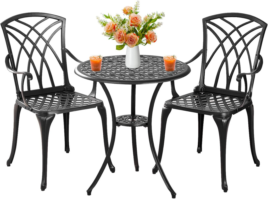 outdoor 3 piece bistro set cast aluminum bistro, main product view