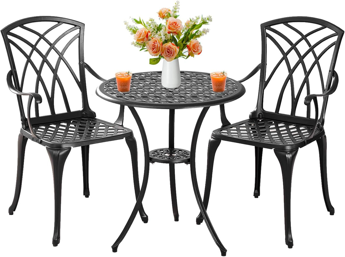 outdoor 3 piece bistro set cast aluminum bistro, main product view