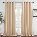 NICETOWN Blackout Curtains & Drapes for Living Room - Grommet Window Treatment Thermal Insulated Solid Sound Reducing Drapes for Bedroom (Biscotti Beige, 1 Panel, W52 x L90)
