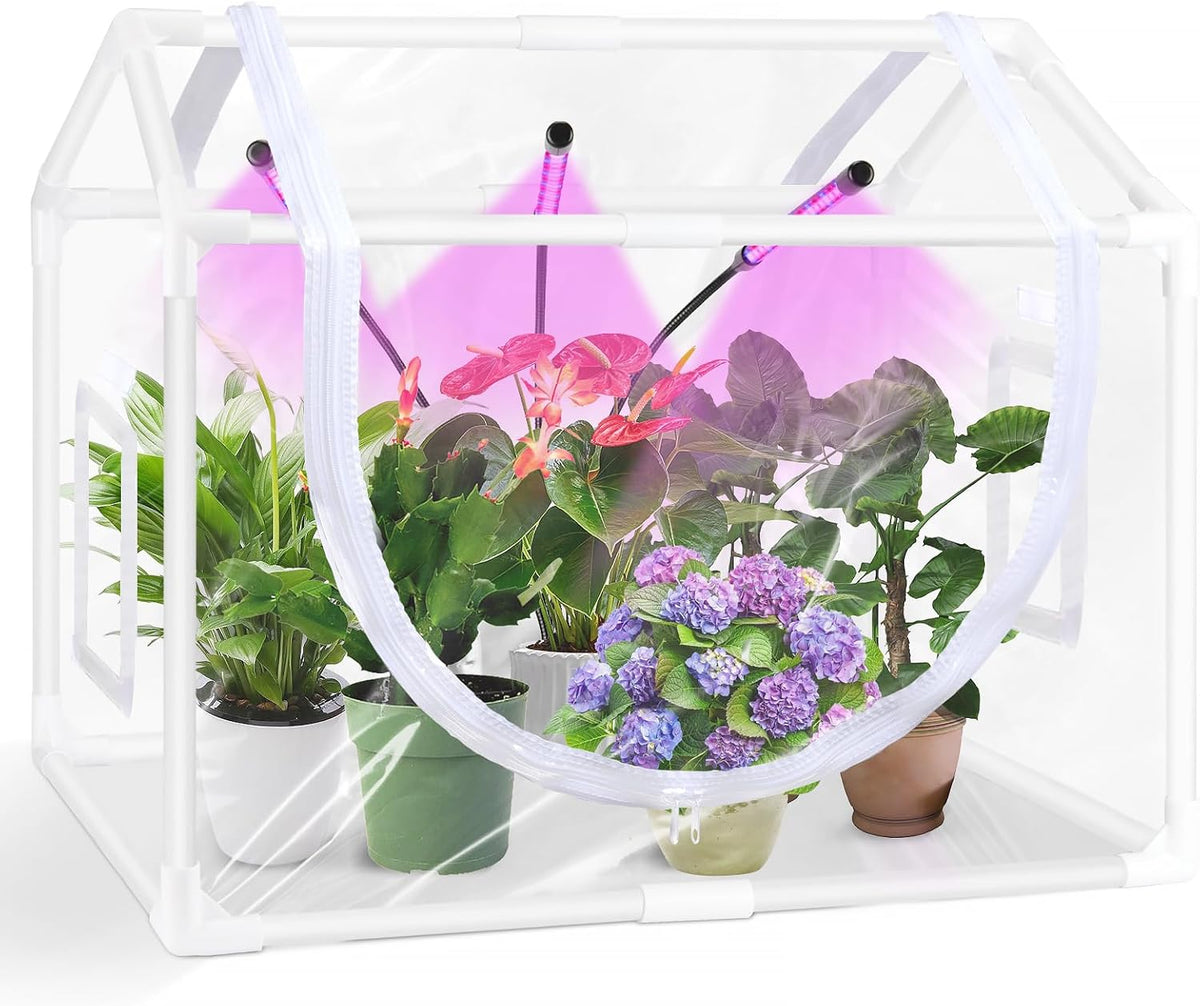 desktop mini indoor greenhouse with adjustable grow light, main product view