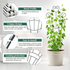 30 Inch Plant Trellis for Climbing Plants Indoor, Outdoor Metal Garden Trellis for Potted Plants, Houseplant Plant Support for Ivy Pothos Monstera Hoya Flower Vine Black Heart (Black-4pcs)