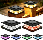 4x4 Solar Post Cap Lights, 13 Lighting Modes RGB Post Solar Lights Outdoor | 8 LED IP44 Waterproof Solar Deck Lights, for 4x4 3.5x3.5 Wood/Vinyl Fence Post