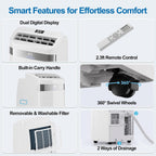 uthfy 12,000 btu portable air conditioners, 4-in-1 portable, front angle view