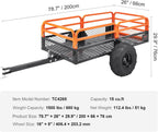 vevor atv utv trailer tow behind dump cart on a desk or shelf