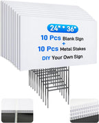 mulctun 24"x36" 5mm blank yard signs with stakes,10pcs, main product view