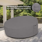 Easy-Going Heavy Duty 600D Outdoor Daybed Cover 92 Inch UV Resistant Patio Round Sofa Cover Waterproof Outdoor Canopy Daybed Sofa Cover with Air Vent 92" Dia x 35"/18" H, Grey