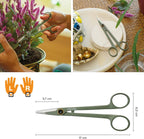 Fiskars Urban Plant Care Small Shears with Holder | For fine cuts on indoor plants, total length 17 cm, stainless steel/plastic, dark green/black, 1075315
