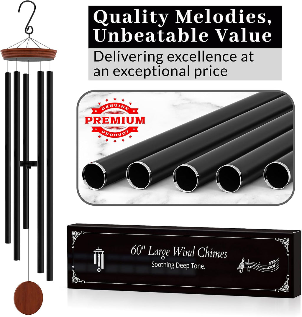 extra large 60" wind chimes - unique outdoor, package contents