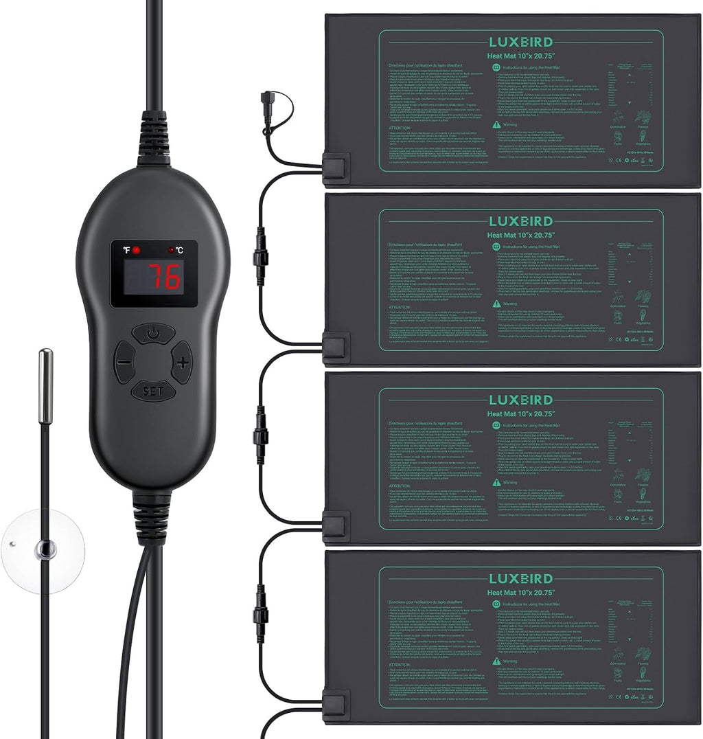 luxbird 4 pack seedling heat mats with digital, main product view
