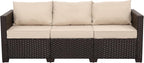 waroom patio couch pe rattan 3-seat outdoor sofa, main product view