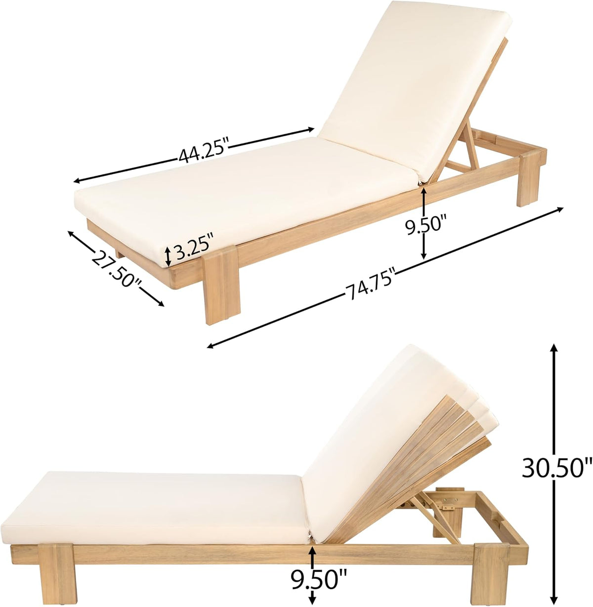 christopher knight home duska acacia wood chaise lounge shown in use
