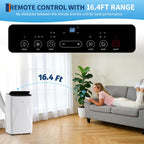 14,000 btu portable air conditioner, 4-in-1 portable ac, close-up detail