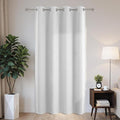 Joydeco Blackout Patio Sliding Door Curtains 96 Inches Long, Grommet Privacy Room Divider Curtains, Extra Wide Thermal Blackout Drapes for Bedroom Living Room (Greyish White, 60Wx96L, 1 Panel)