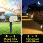 Solar Spot Lights Outdoor Waterproof IP65, [4 Pack/65 LED] 2-in-1 Solar Landscaping Spotlights, 3 Lighting Modes Solar Powered Garden Flood Light for Patio Pathway Driveway Yard Pool (Warm White)