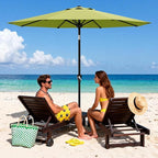 Garvee 10FT Patio Umbrella - Outdoor Table Umbrella with Smooth Crank Lift, Push Button Tilt and 8 Sturdy Ribs - Market Umbrella UV Protection Waterproof for Pool, Deck, Yard, Garden (Apple Green)