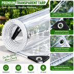 clear tarp 7x8 ft, 14 mil heavy duty, close-up detail