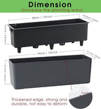 GardenBasix Elongated Self Watering Planter Pots 2-Pack Window Box 5.5 x 16 inch Indoor Home Garden Modern Decorative Pot for All House Plants Flowers Herbs (Dark Grey,2)