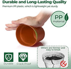 T4U 4 Inch Plant Pots 8-Pack, Small Flower Pots with Drainage Hole and Saucer, Decorative Nursery Pot Bulk for African Violet, Snake Plant, Succulent, Herb and Plants Indoor (8 Pcs 4" Pots)