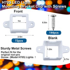 72 Set Mount for Govee Outdoor Lights H705 LED Light Mounting Bracket Clip with 144 Screws Waterproof Mounting Clips Compatible with Govee (Model H705),Fit for 100Ft Light,White