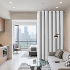 Joydeco Blackout Patio Sliding Door Curtains 108 Inches Long, Grommet Privacy Room Divider Curtains, Extra Wide Thermal Blackout Drapes for Bedroom Living Room (Greyish White, 60Wx108L, 1 Panel)