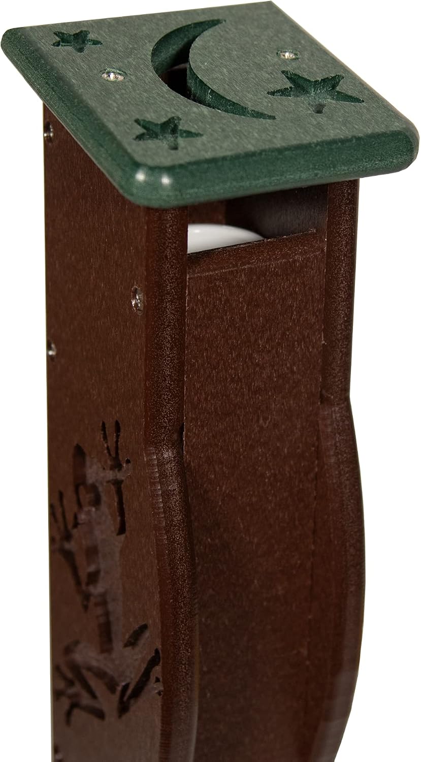 Deluxe Poly Lumber Tree Frog House - Attract Many Species of Tree Frogs - Made in The USA (Brown Body/Green Roof)