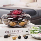 Glass Lotus Bowl Planter, Lotus Flower Bowl, Lotus Bowls for Planting in Water Indoors,Suitable for Succulent Plants and Aquatic Plant Bonsai Arrangements (S)