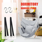 Hommtina Hammock Chair Hanging Rope Swing, Max 300 Lbs Hanging Chair with Pocket & Durability Perfect for Outdoor, Home, Bedroom, Patio, Yard (Pillows NOT Included,Light Grey)