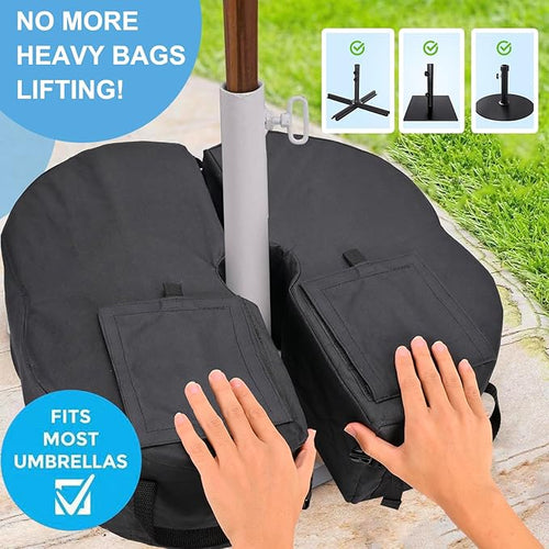 2 Pcs Quality Umbrella Base Weight, Umbrella Base Weights Sandbag, 80 Lb of Umbrella Sand Bag Fits Any Offset, Cantilever & Any Outdoor Patio Umbrella Stand ~ Easy Set Up (Combinable)
