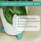 Kigeli 12 Pcs Resin Pot Feet for Outdoor Planters 3 Inch Long 1.5 Inch Tall Flower Handmade Elevator Plant Feet Frost Proof Lifter for 14-20 in Pot(Vintage Blue)