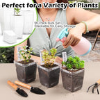 3.3 Inch Clear Nursery Pots with Drainage,90 Pack Square Seedling Pots with Plant Lables,Reusable Seed Starter Pots for Succulents Transplanting Herbs Flowers Tomato Windowsill Gardening
