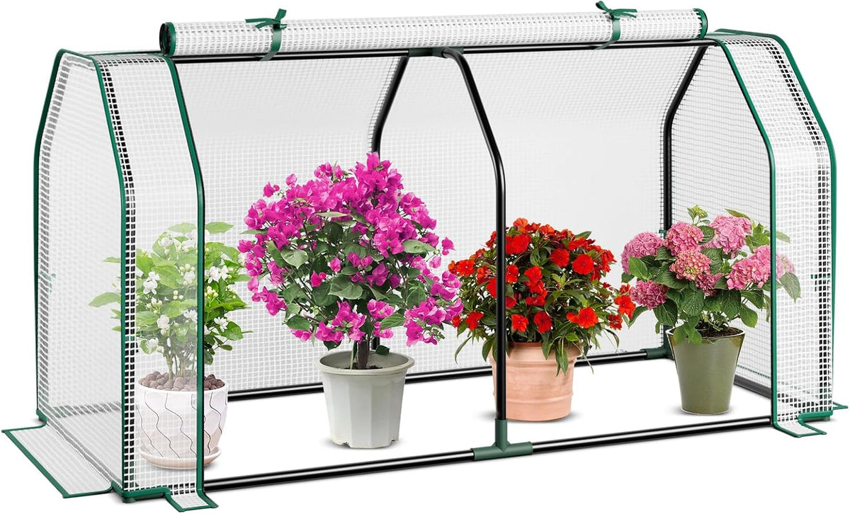 happygrill portable mini greenhouse with roll-up zipper door, main product view