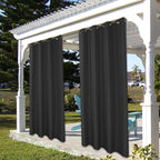 BONZER Waterproof Outdoor Curtains for Patio Porch Pergola Cabana Light Filtering Privacy Grommet Indoor Curtain Panels for Bedroom Living Room, 1 Panel, 54W x 95L inch, Charcoal