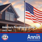 annin flagmakers (2270) solarguard nyl-glo american flag shown in use