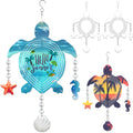 4Pack 8inch Sublimation Wind Spinner Blanks 3D Aluminum Metal Wind Sculpture Kinetic Spinners for Yard and Garden Indoor Art Ornaments Hanging Decoration (Turtle)