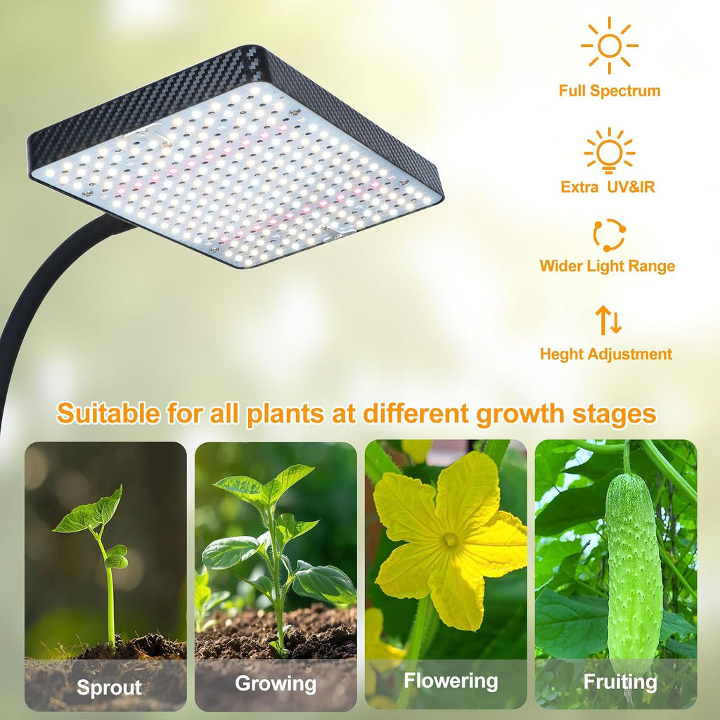 2026 Grow Light with Upgrade Stable Stand, Bright Grow Lights for Indoor Tall Plants, Bonsai Tree, 4/8/12/16/20H Timer, 25 Watt Power Draw, NO Need Adapter, 24"-76" Height Adjustable