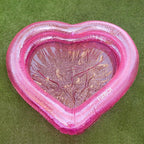 FUNBOY Giant Inflatable Luxury Clear Pink Heart Kiddie Pool, Year-Round Fun for Ball Pits, Swimming Pools, a Summer Pool Party and The Beach