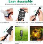 TomCare Flickering Flames Pathway Lights Solar Powered Decorative Garden Waterproof Torch Outdoor Landscape Lighting for Yard Patio
