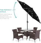 Best Choice Products 7.5ft Outdoor Solar Market Table Patio Umbrella for Deck, Pool w/Tilt, Crank, LED Lights - Black