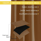 NICETOWN Sliding Door Curtains 84 inches Long, Grommet Blackout Thermal Patio Door Curtain Room Divider Darkening Sound Reducing for Room Divider (1 Panel, Gold Brown, W80 x L84)