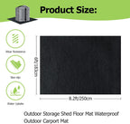 6x8.2ft outdoor storage shed floor mat, tent carpet shown in use
