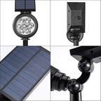 Solar Spotlights, Outdoor Ground Spot Light for Flag Pole, Bright 7-LED Dusk-to-Dawn Waterproof Landscape Flagpole Lights, 2-in-1 Adjustable Solar Powered Lighting for Tree Garden Yard (2 Pack, White)